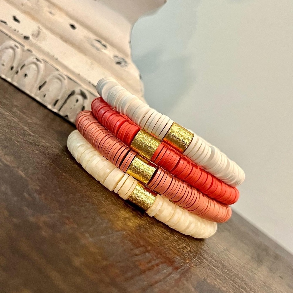 Take me to Bora Bora 🌸 Handmade heishi bracelets!